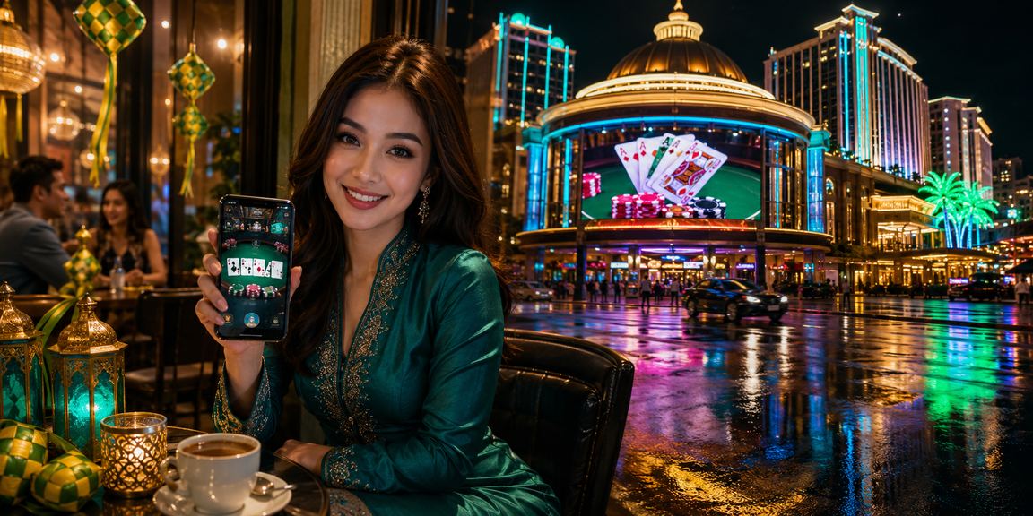 Suasana permainan poker di Genting Highlands Malaysia sempena perayaan Hari Raya dengan platform 709